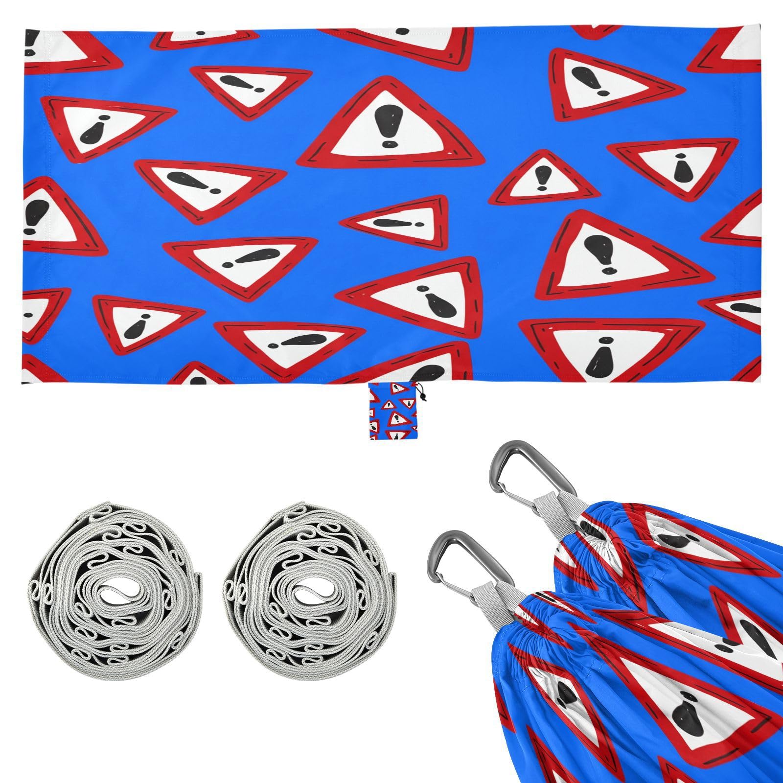 ATTX Triangle Sign Pattern Camping Hammock - Lightweight & Portable Hammocks, Heavy Duty 330lbs Capacity for Indoor, Hiking, Backpacking, Travel, Backyard, Beach#175