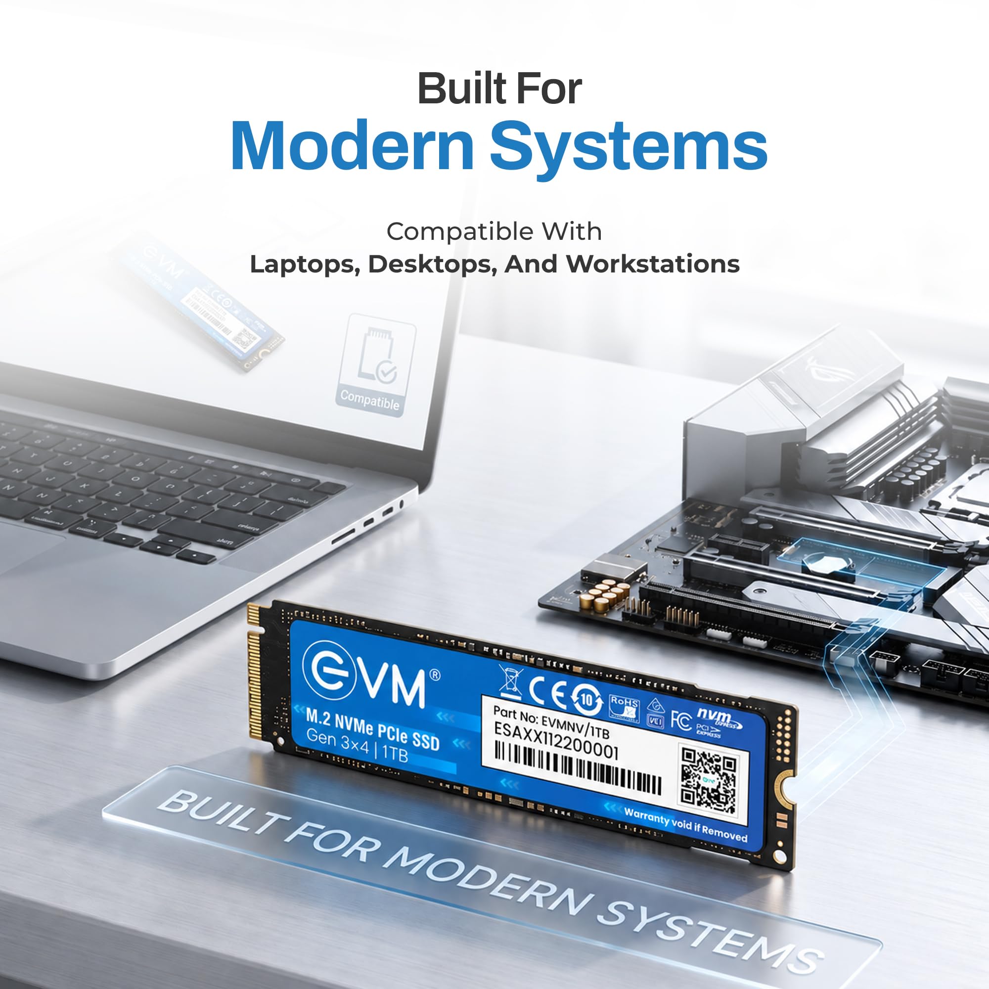 EVM 1TB Internal SSD - M.2 NVMe PCIe (2280) - High-Speed Performance Up to 2300MB/s Read & 1800MB/s Write Speed with Low Power Consumption - Compatible with Gaming PCs & High-Performance Workstations- — Amazon image 6