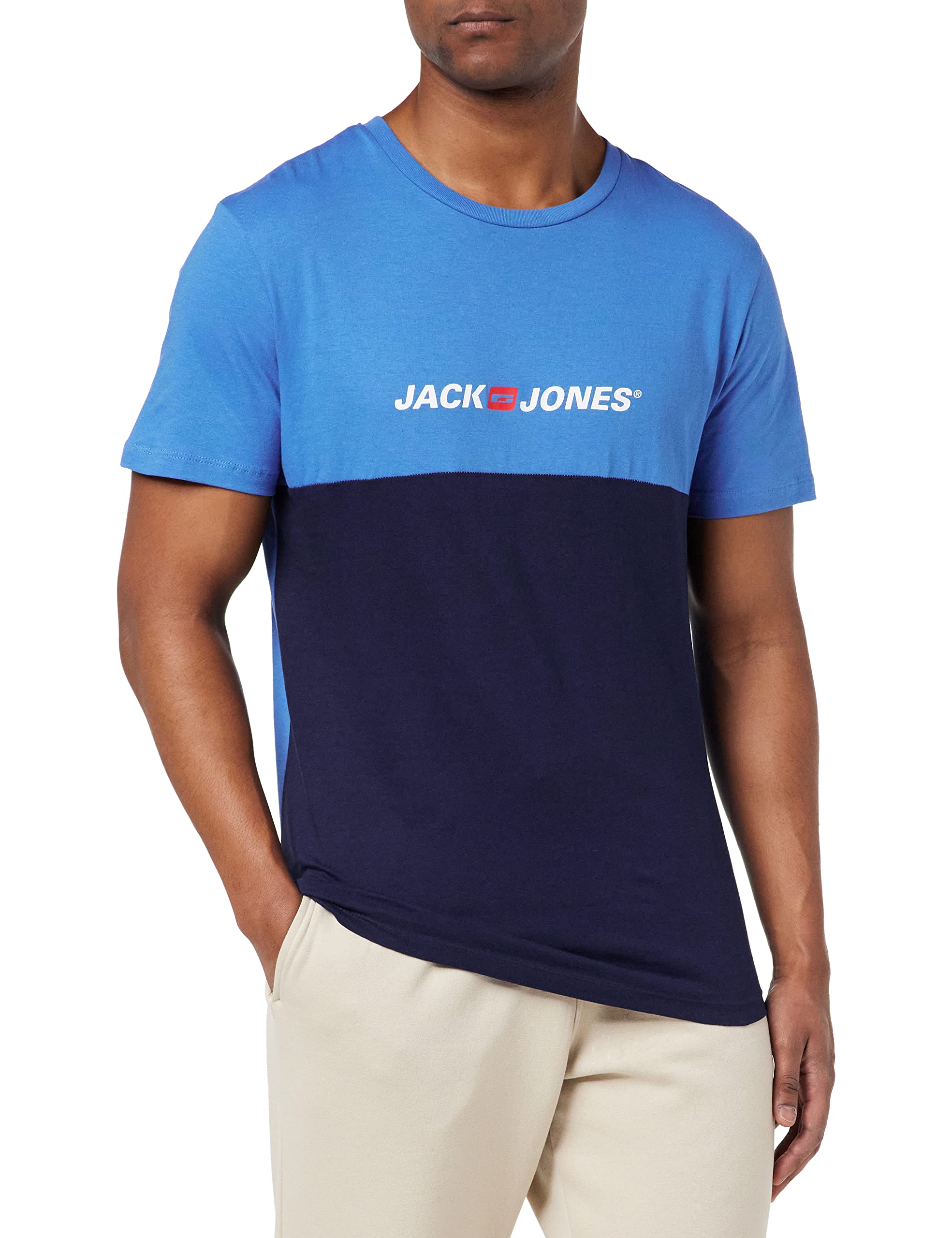 JACK & JONESMen's Jorcorp Blocks Tee Ss Crew Neck Fst T-Shirt