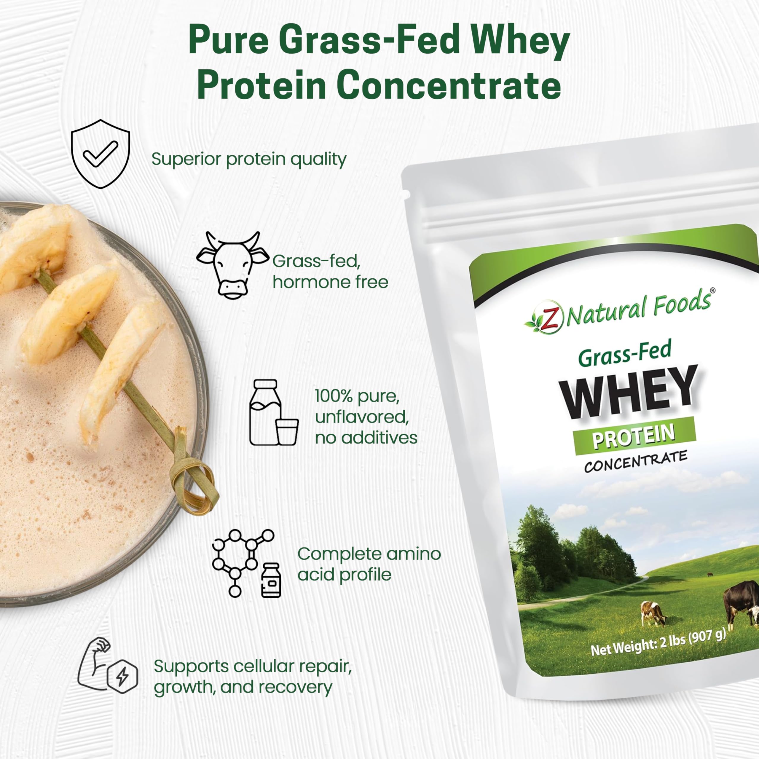 Z Natural Foods Grass-Fed Whey Protein Concentrate - Cold Processed, 5 lb — Amazon image 10
