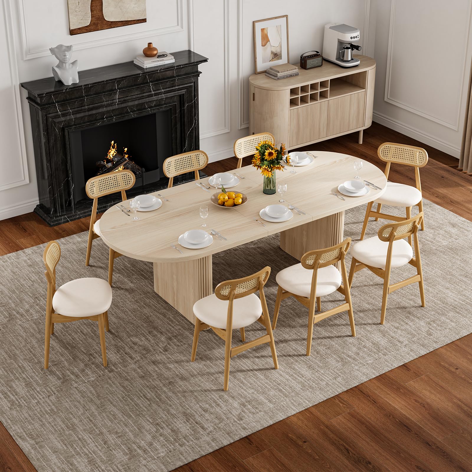 【Pet Table Hinoki】 No.1286 Amazon.com - homary Oval Dining Table for 4-6, 79