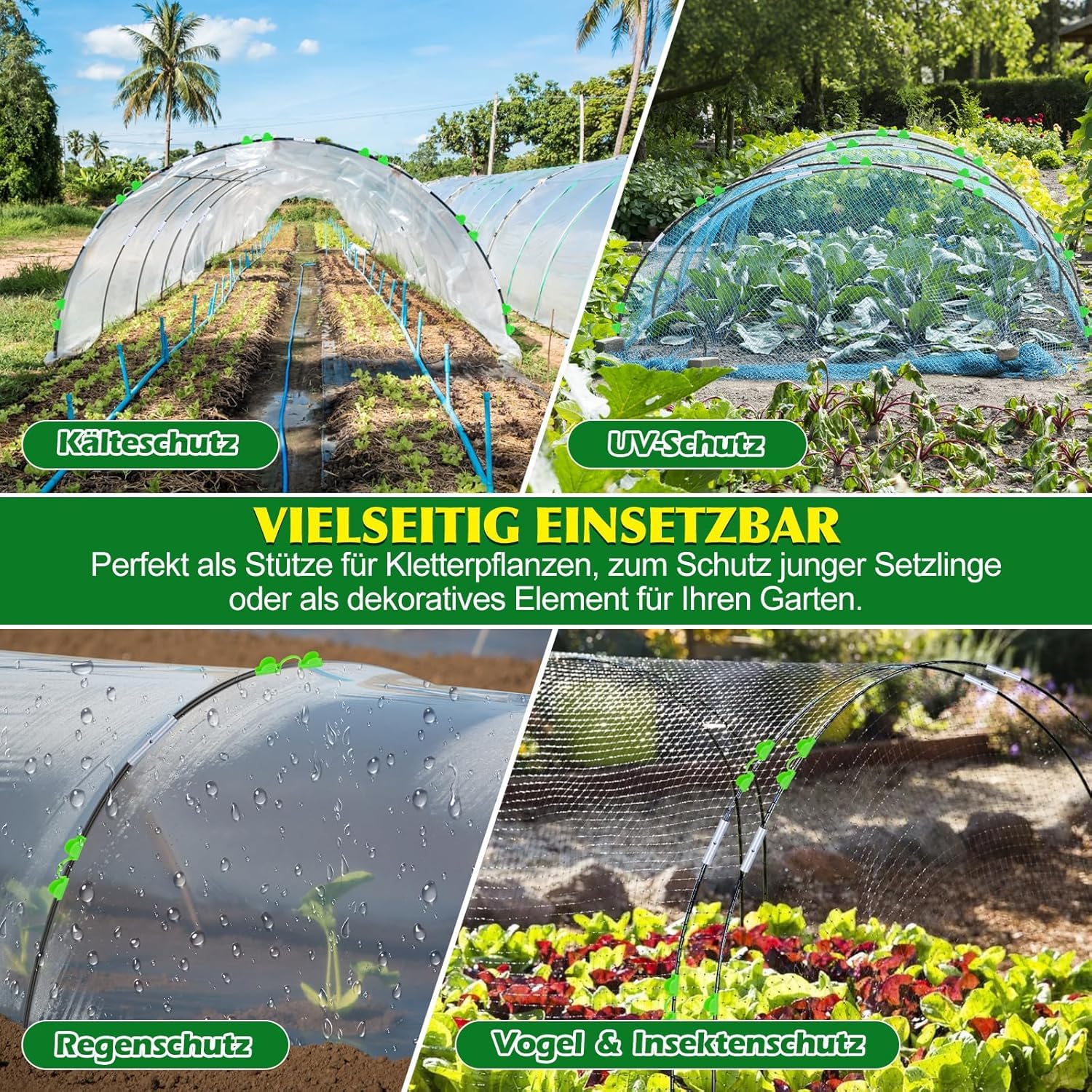 Jiahuade Arcos para Invernadero,Aros Invernadero Tunel,Túnel para Plantas,Neumáticos de Invernadero,Aros de Invernadero para Tunel,Aros Invernadero Grandes,Garden Tunnel