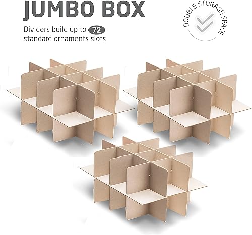 Vista 27 de ZOBER - Caja grande para guardar adornos navideños, con capacidad para 54 adornos y separadores, recipientes de tela no tejida y duraderos