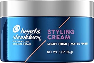Head & Shoulders Anti-Dandruff Styling Hair Cream for Men, Light Hold, Matte Finish, 3 Oz