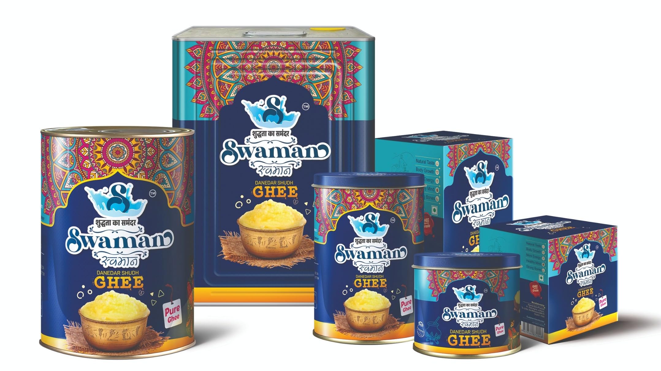 Swaman Pure Buffalo Danedar Shudh Ghee 5 ltr pack 2