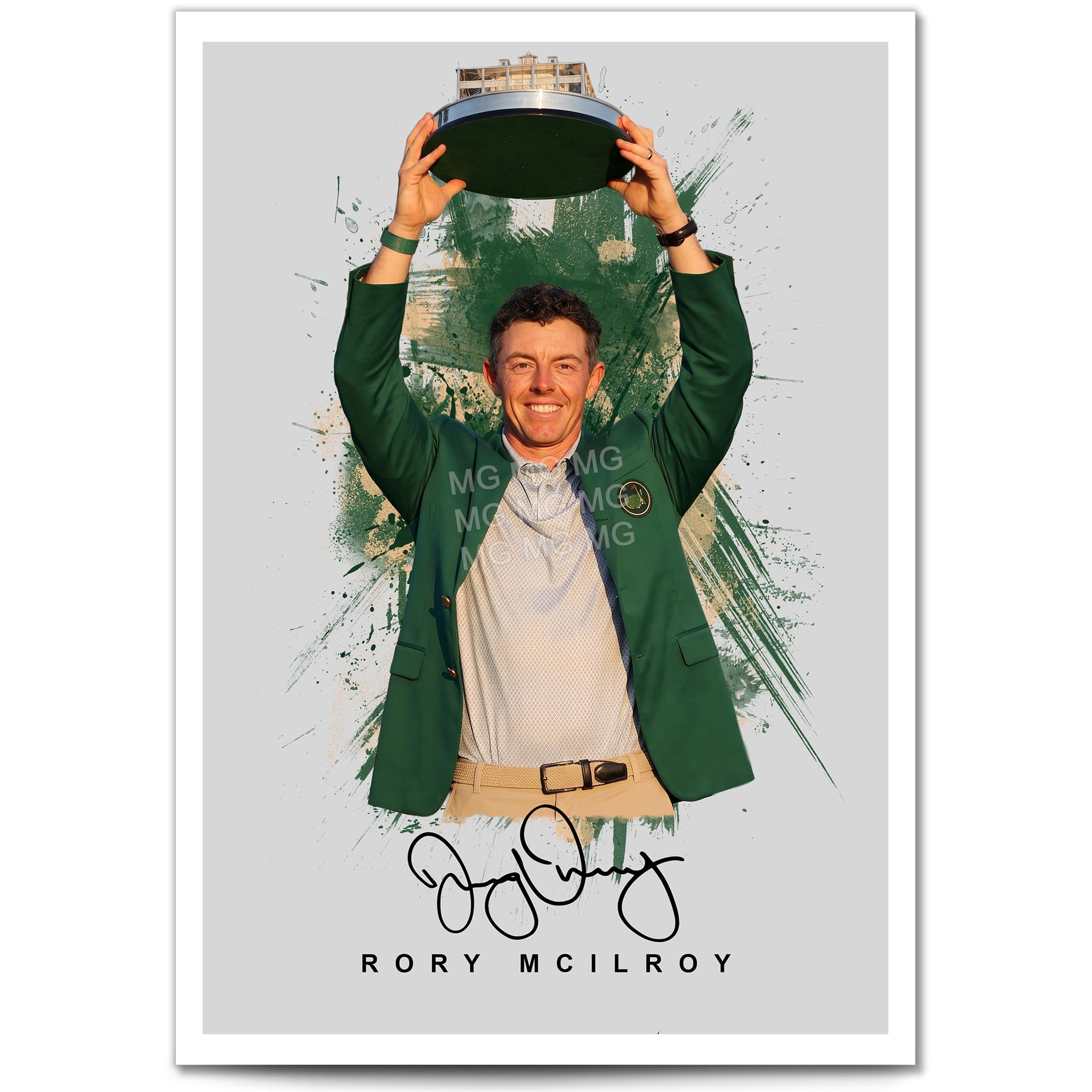 Rory McIlroy Masters Winner 2026 Signed Photo Poster A4/A3 Print Framed Autograph Gift Golf Memorabilia Northern Ireland (2026 Grey, A4 Print (Unframed))