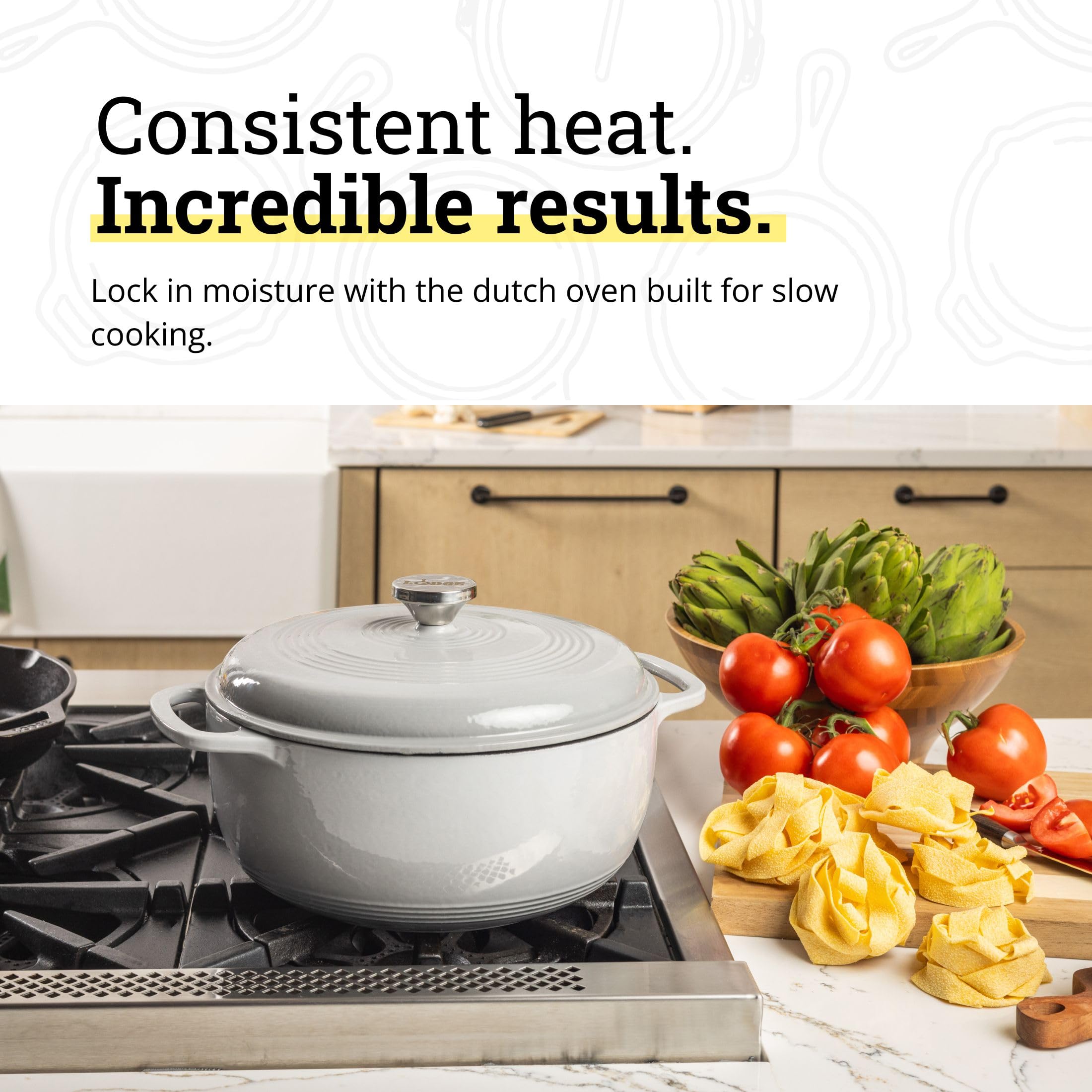 Amazon.com: Lodge Essential Enamel Cast Iron Dutch Oven 6 Quarts