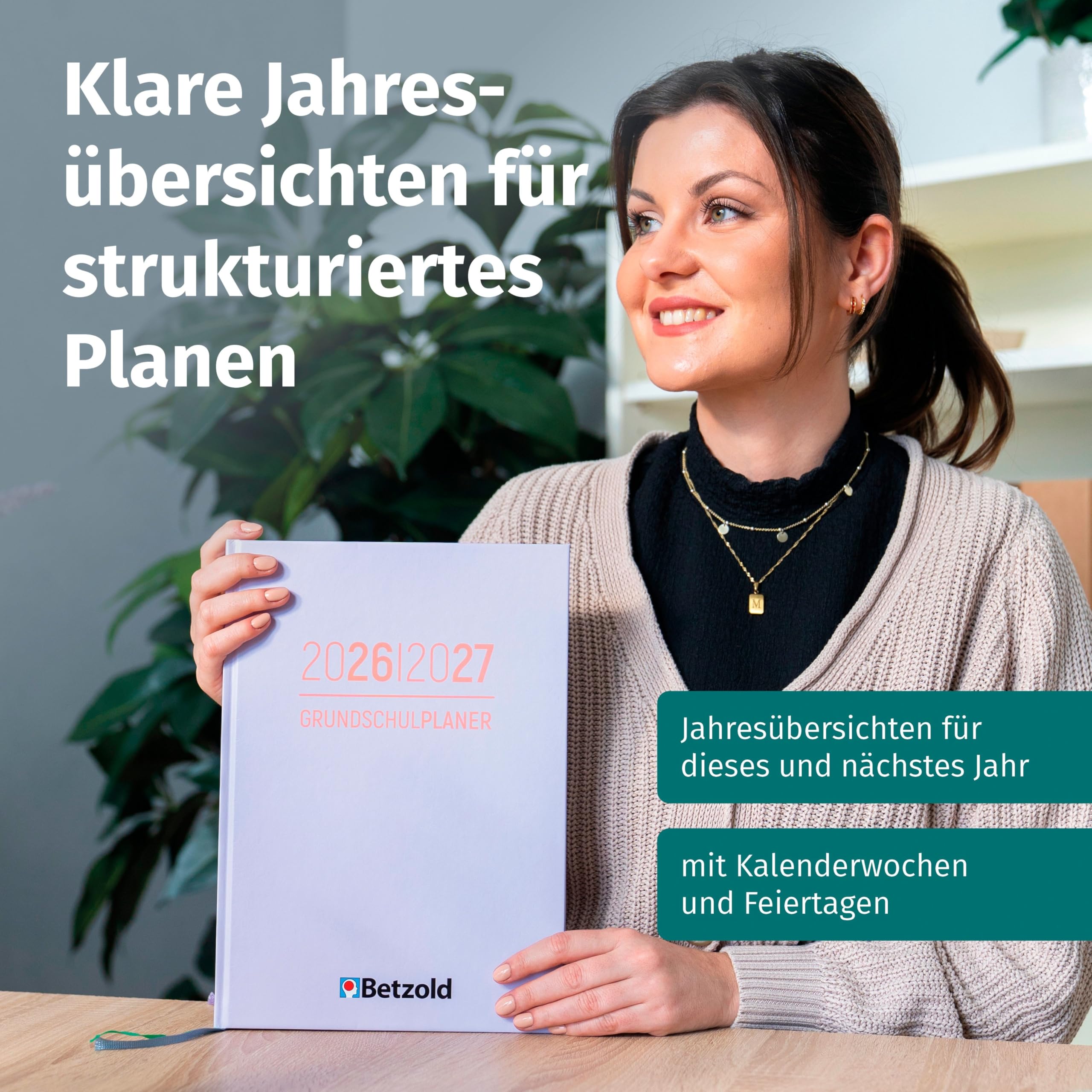 Betzold Design-Grundschulplaner 2026/2027- Hardcover DIN A4 plusLehrer-Kalender Jahresplaner Grundschule