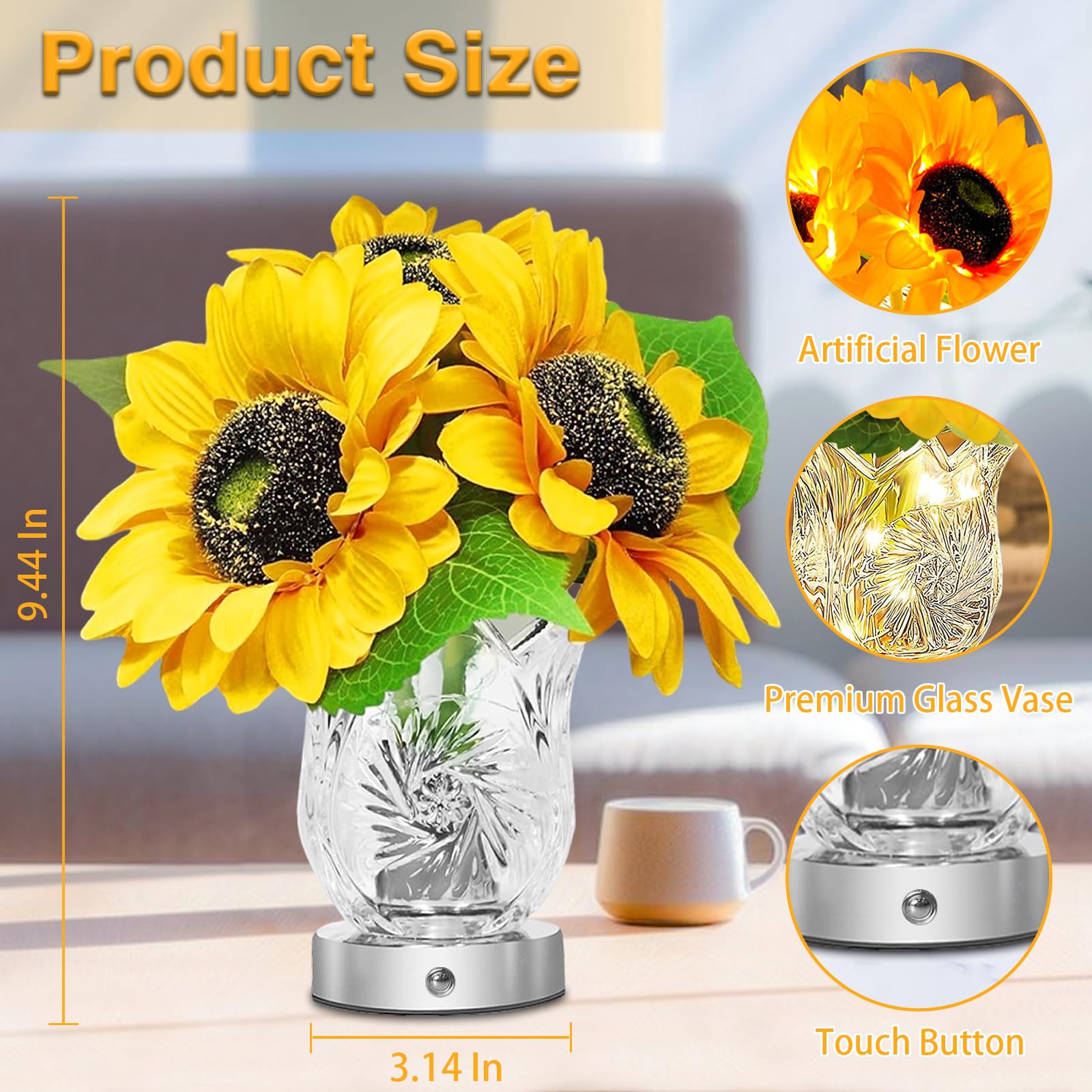 Amazon.co.jp : GOUTOOL フラワーデスクランプ ひまわり USB充電