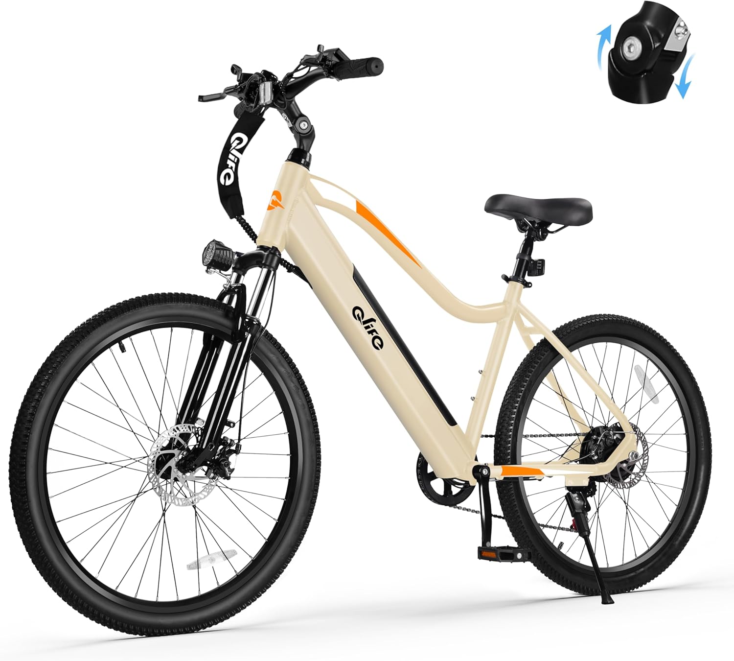 Cityone Electrical Bike for Adults 26″ Ebike with 2.1″ Tire,Constructed-in Detachable Battery, Peak 750&1200W Motor Ebikes with 7/21 Velocity Carbon Metal Mountain Bicycle