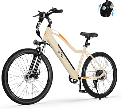 Qlife Cityone Plus Electric Bike for Adults, 48V 15Ah 720Wh Removable Battery, Up to 80 Miles Range,1200W Peak Motor,26" Step-Thru Electric Commuter Bike with Front Suspension & 7-Speed Ebikes