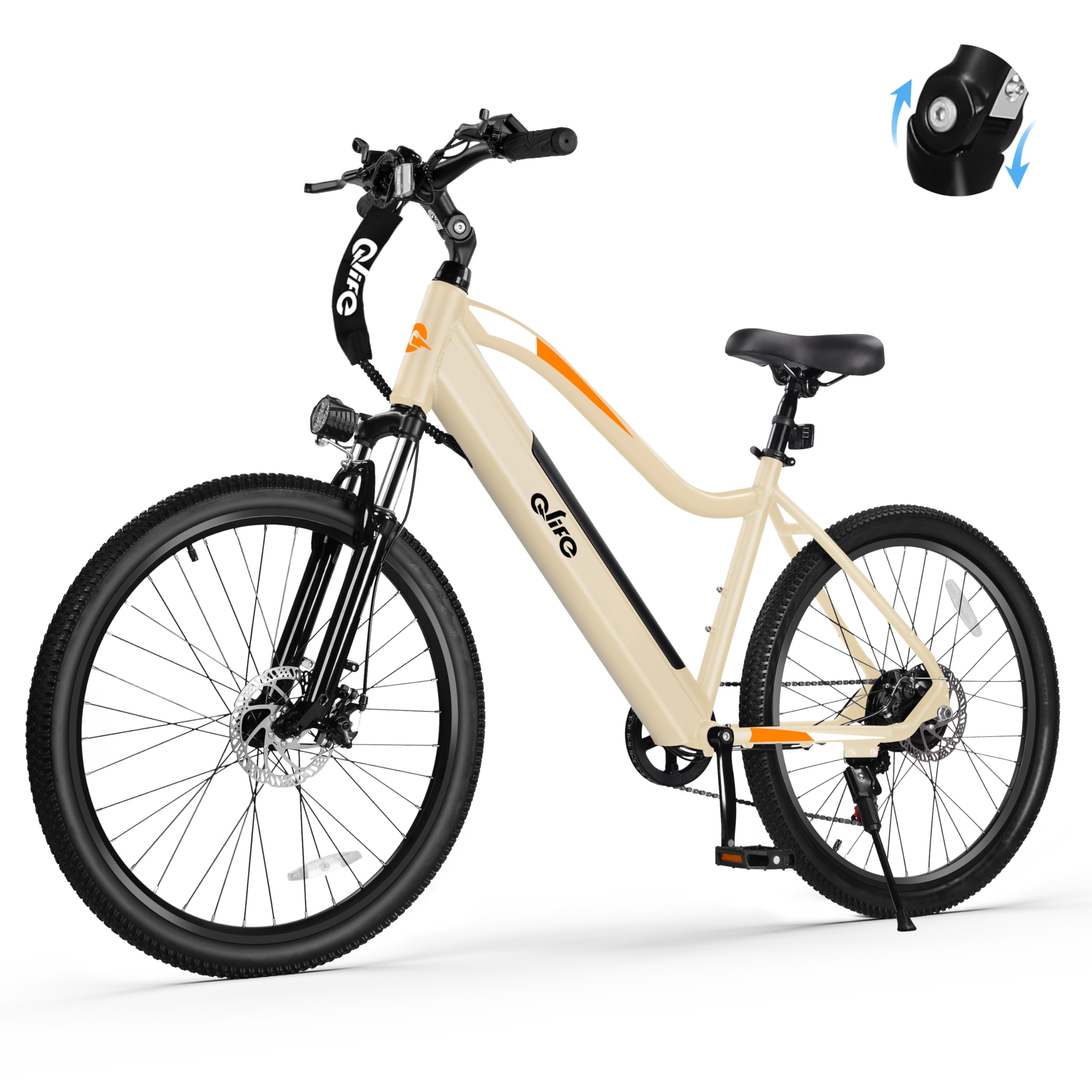 Qlife Cityone Electric Bike for Adults,26" Ebike with 2.1" Tire,25MPH&22MPH Up to 40 Miles, Built-in Removable Battery, Peak 1200W&750W Motor E-Bikes with 7 Speed Commuting Electric Mountain Bicycle