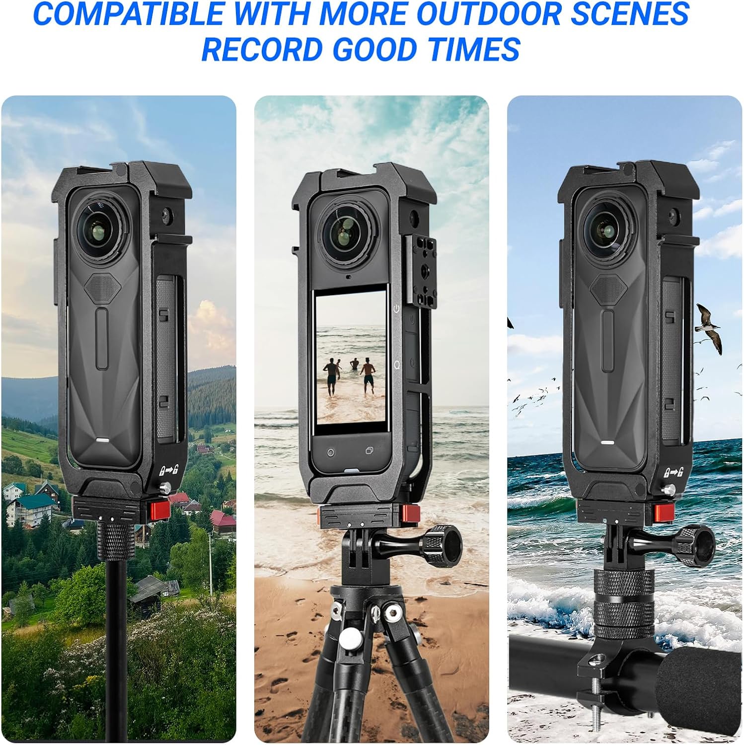 Insta 360 X5 Utility Frame, Aluminum Metal Cage Bag Case with Standard Mount for Insta360 X5 Camera Accessories Kit