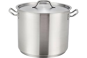 Winware SST-40 Stainless Steel Commercial Stock Pot with Lid