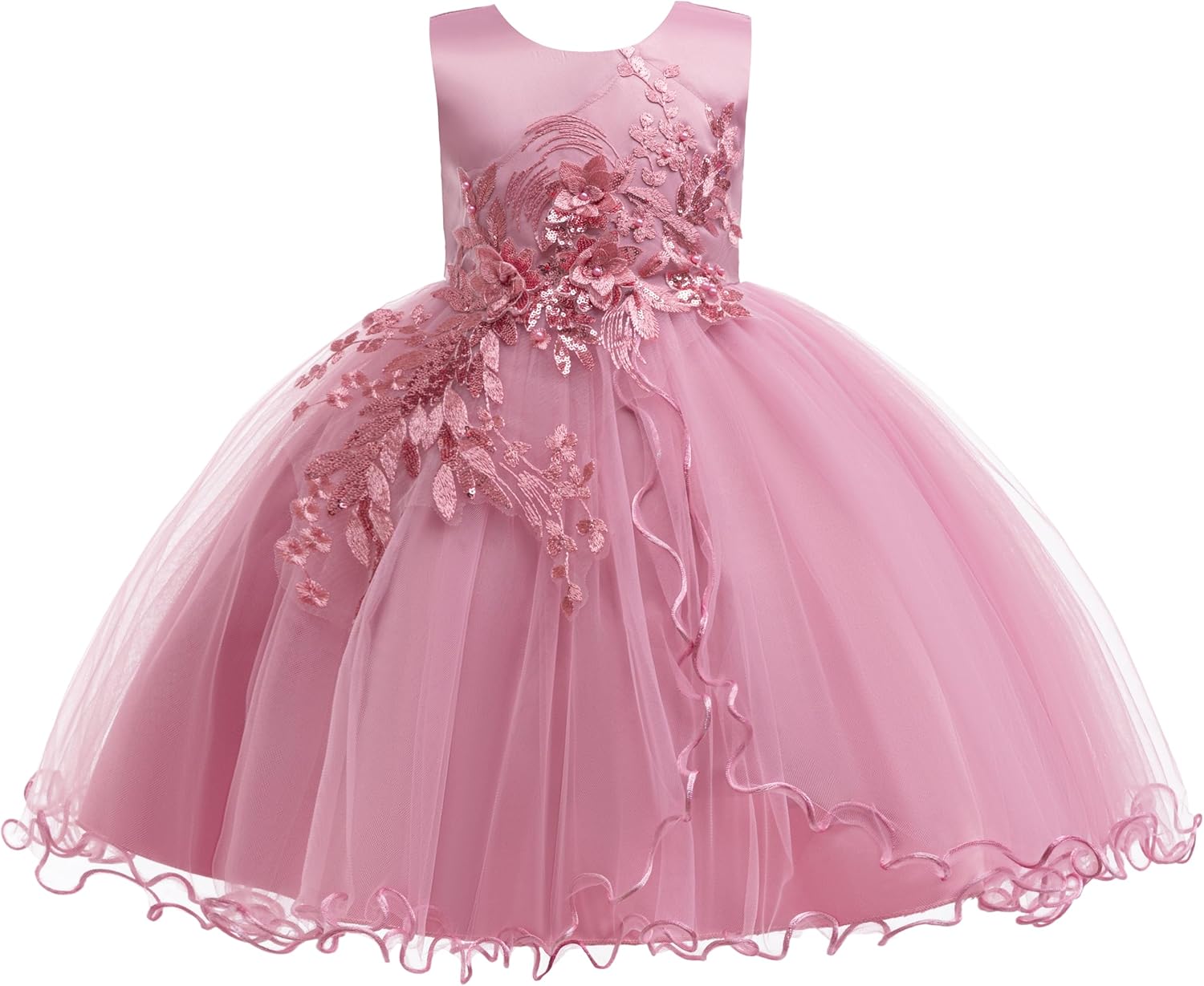 Weileenice Flower Girls Lace Bridesmaid Dress Kids Princess Wedding Prom Pageant Birthday Party Tutu Tulle Dresses