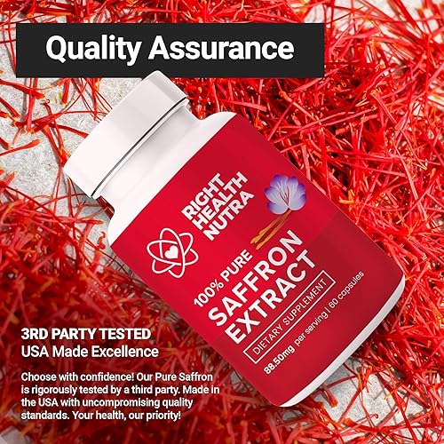 Miniatura 5 de Right Health Nutra - Extracto de azafrán 88.50mg - 60 Cápsulas - Suplementos de azafrán 100% puro - Cápsulas de azafrán - Suplementos de azafrán -