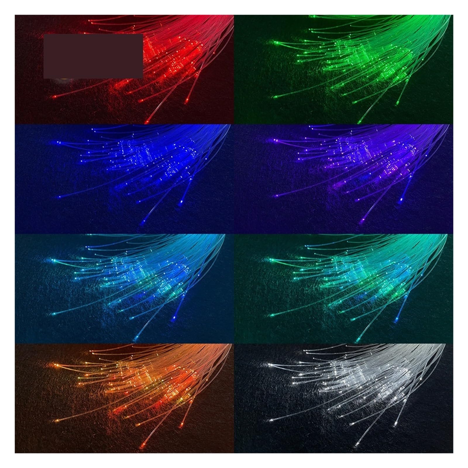 Oświetlenie wnętrza samochodu LED, 12V 6W RGB na dach samochodowy światła gwiazd, zestawy oświetlenia sufitowego LED z włókna światłowodowego, światłowód DIY gwiaździste niebo Auto dekoracyjna lampa Ś