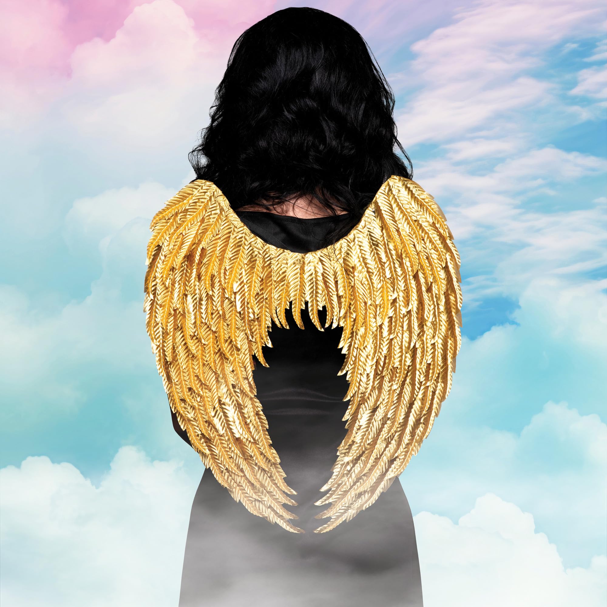 Gold Foil Wings - Adult Halloween Costumes, Women Angel Wings for Girls, Small Golden Angel Wings, Kids Costume, Cosplay Party Accessories