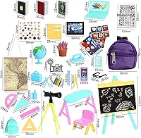 Vista 2 de ONEST 50 piezas Mini Casa Escolar Suministros Mini Escolares Accesorios Escolares Casa Miniatura Casa Casa Miniatura Modelo DIY Accesorios