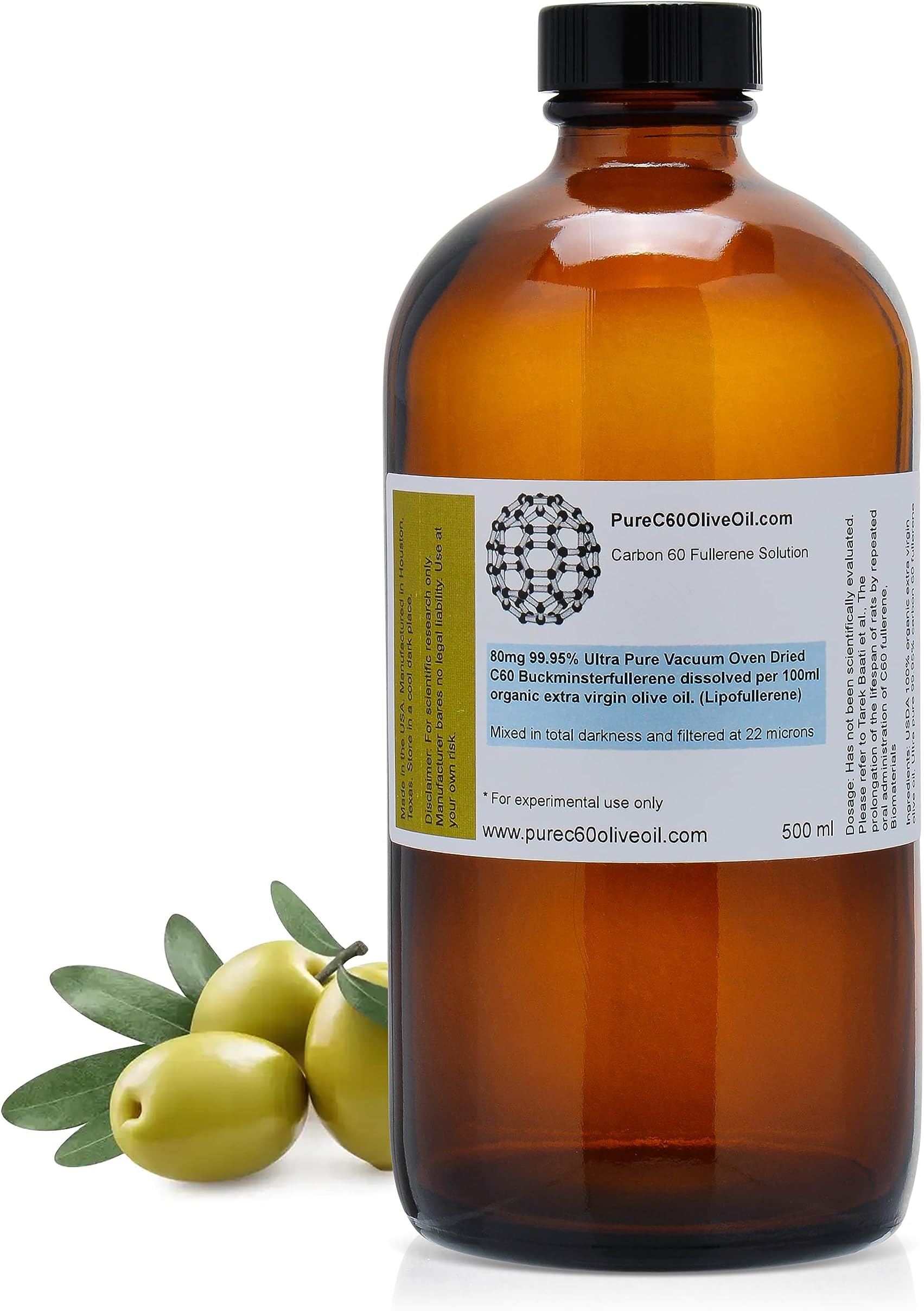PureC60OliveOil C60 Organic Olive Oil 100ml / 3.4 Fl Oz
