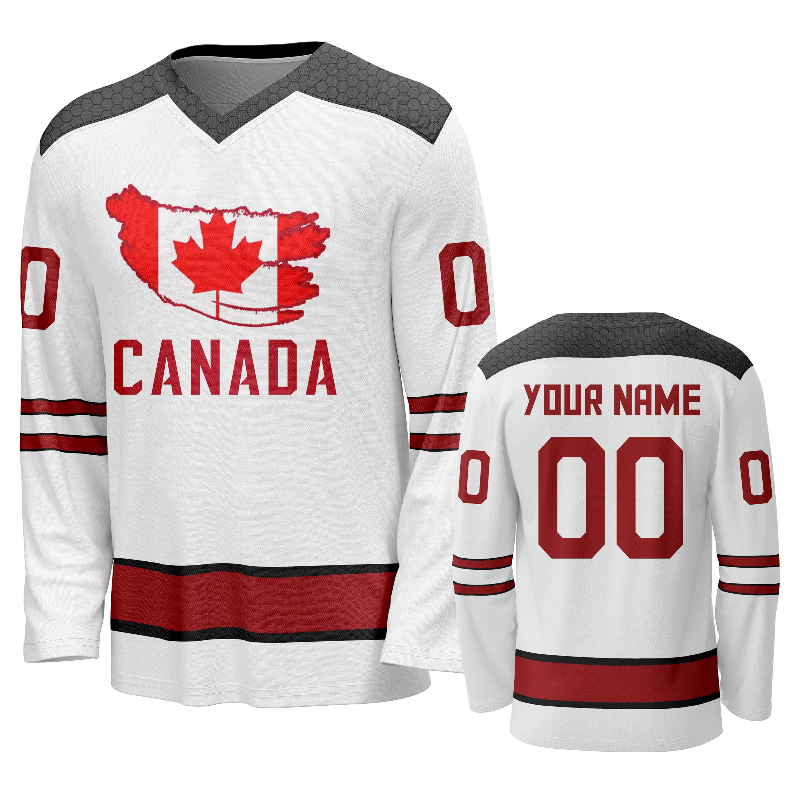 Custom National Hockey Jersey Personalized Name Number V-Neck Sports Ice Hockey Jersey Fans Gift for Men Women Youth