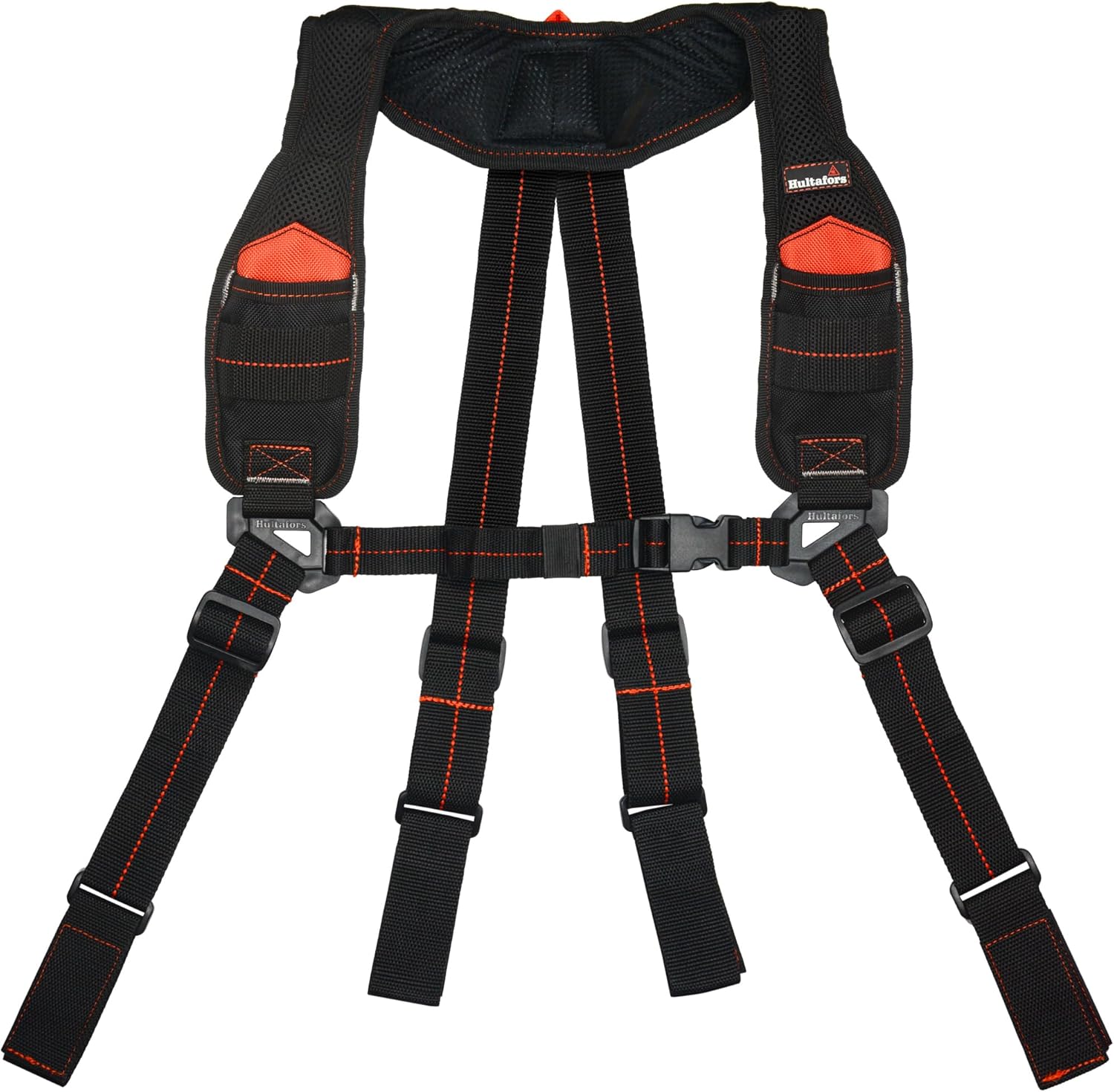 Hultafors Work Gear HT5132 Yoke Style Suspenders, Adjustable Front and Back Straps, Speaker/Mic Holder, Quick Release Chest Buckle, Black