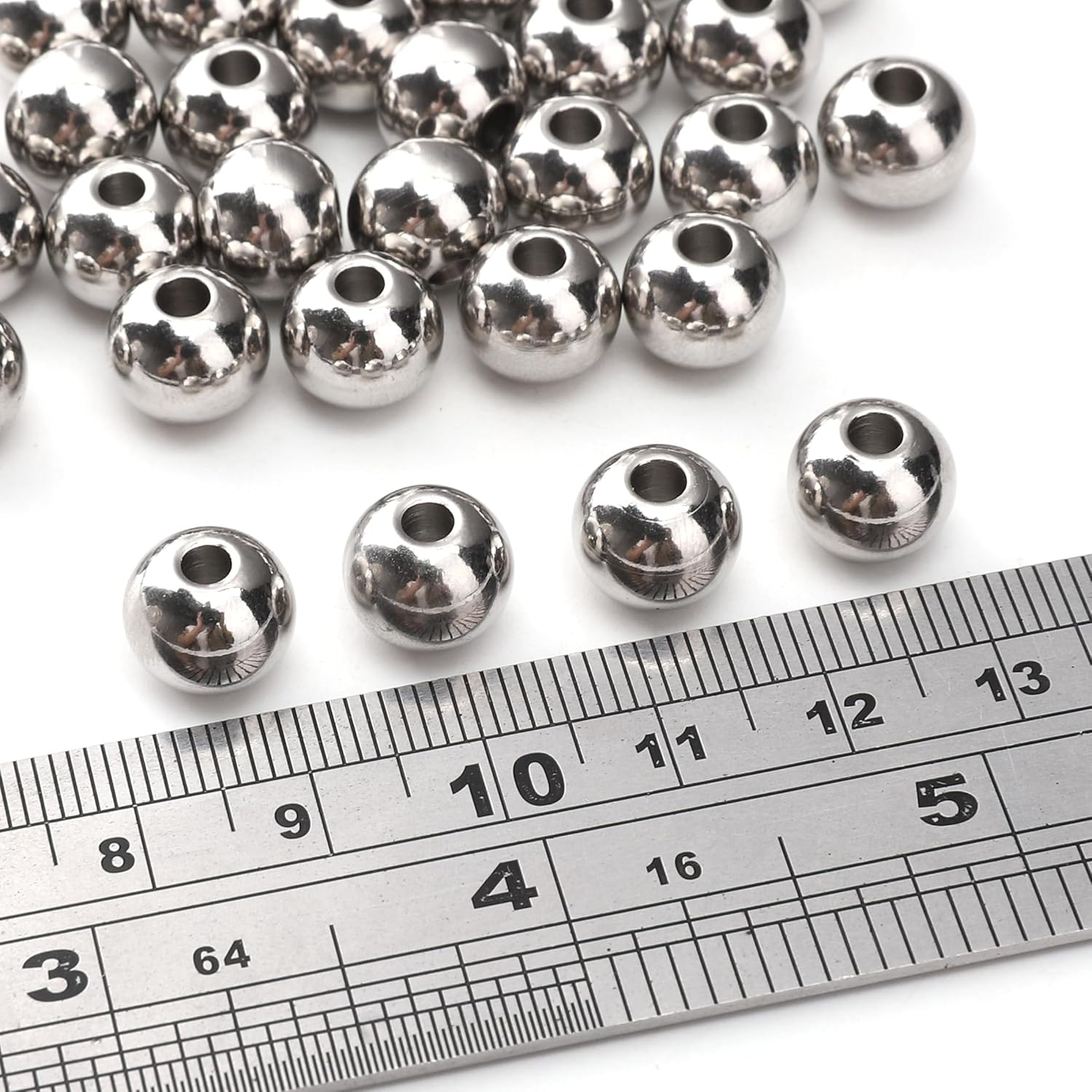 304 Stainless Steel Round Beads 10mm 36pcs Spacer Beads for Jewelry DIY Making and Repairing - Image 3