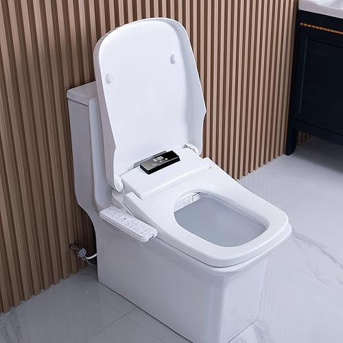 Miniatura 6 de WLJBIDET Asiento de inodoro electrónico alargado, agua caliente sin fin, asiento de inodoro cuadrado electrónico con secador de aire caliente, luz