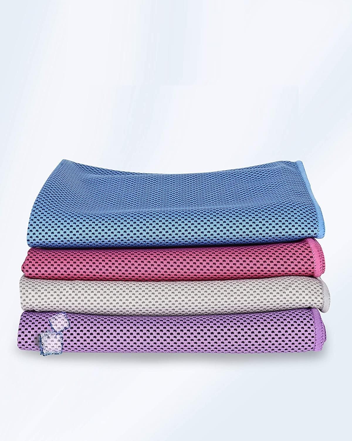 Soft Breathable Chilly Towel for Gym, Yoga, Running, Workout, Golf, Camping & Sports Cooling Towel – Microfiber Ice Cool Towels for Neck (Combo Pack) (Blue-Pink-Grey-Purple)-image-42