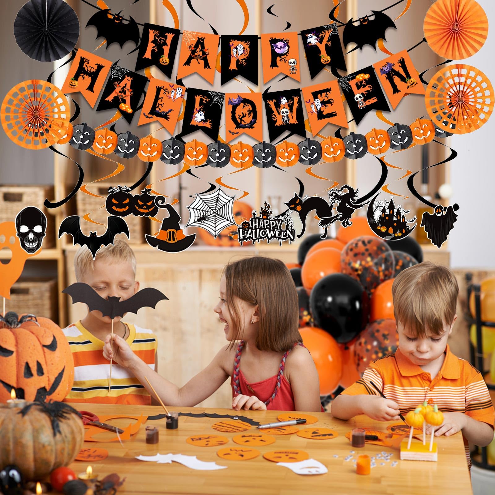 FECEDY Halloween Party Pack - Decorations & Balloons -6