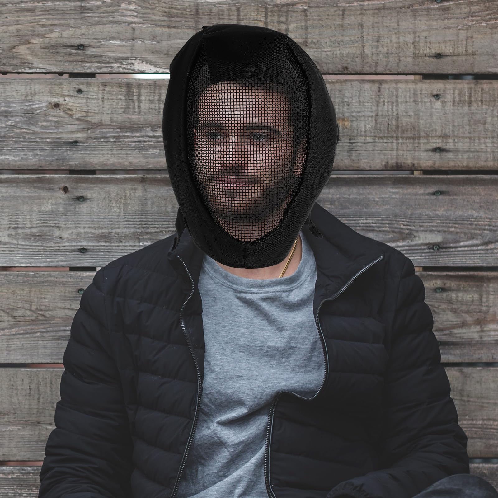 Beavorty Vollgesichtsschutzmaske V3 Metallgitter aus Stahl mit Oxford Stoff Tragbar und Verschleißfest für Outdoor-Sport und Jagd im Freien