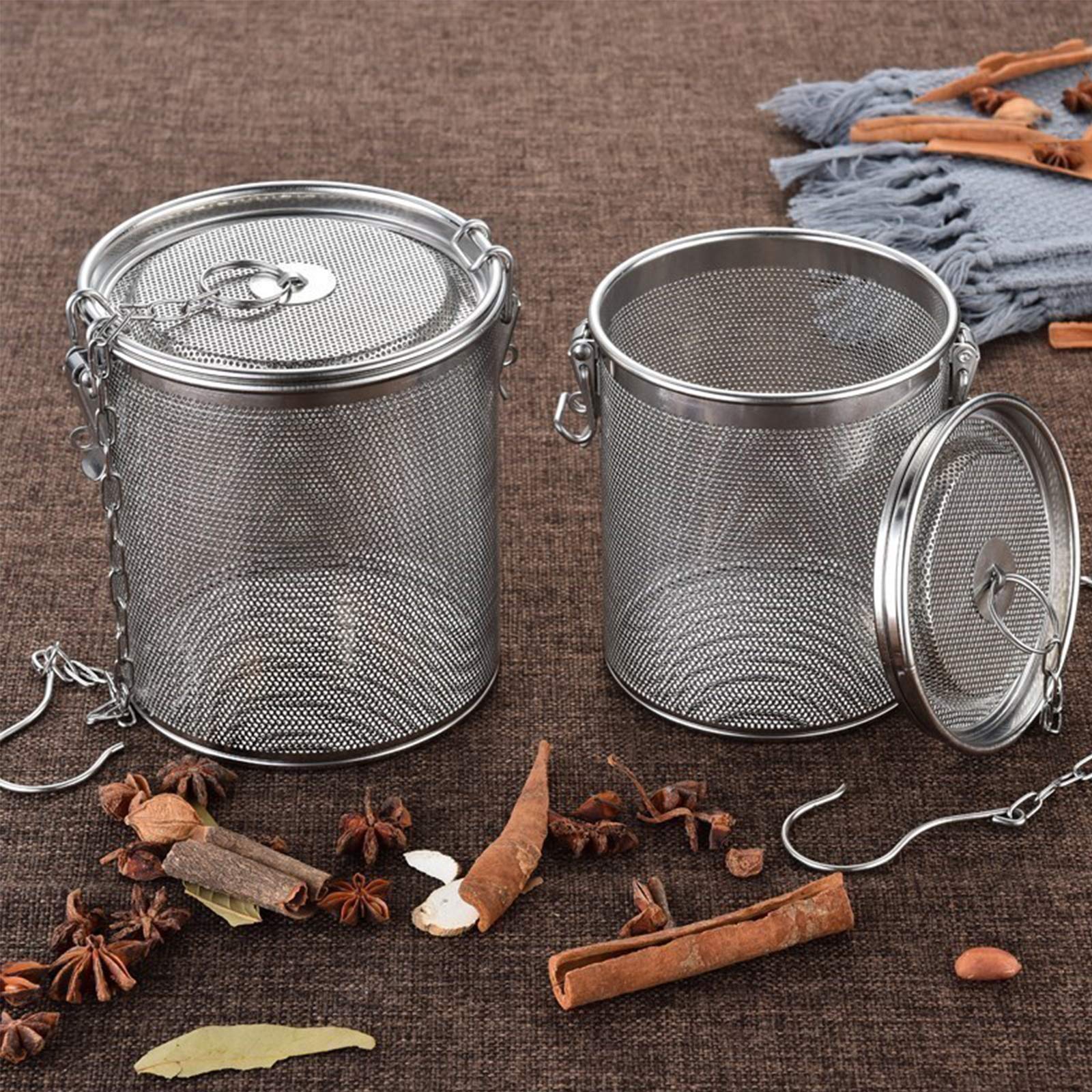 Bolsa Especias Acero Inoxidable Filtro Condimento Colador Té Gancho Cesta Té Granel Jarra Sueltas