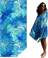 WIDDONEN Microfiber Beach Towel Thin Lightweight Sand Free Quick Dry Absorbent Compact Large 71x32" for Travel Beach Pool Camping