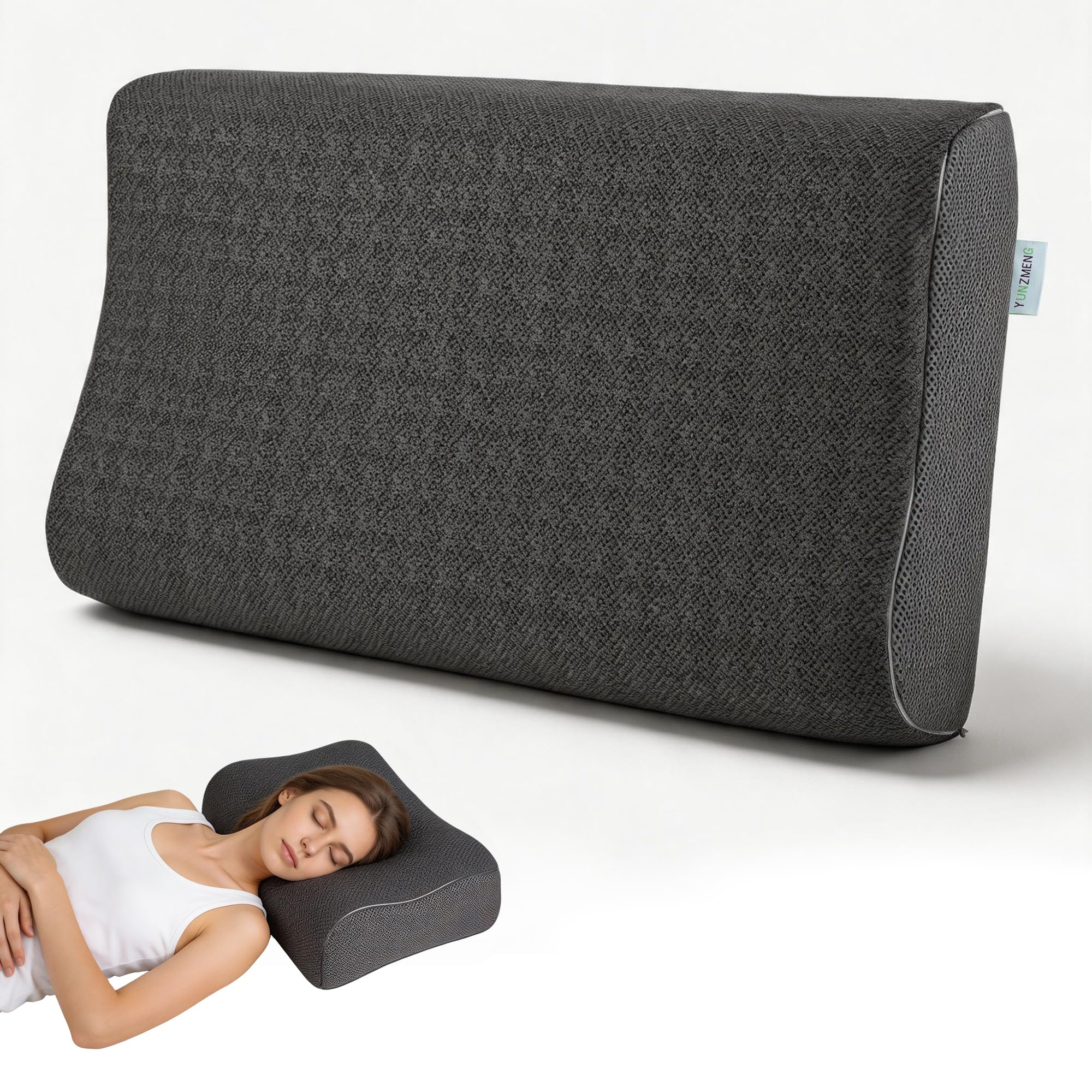JIMU Modular Pillow, Adjustable Firmness & Height Memory Foam | Swap soft/firm sides, 6 heights, cervical support, 5-sec rebound, removable cylinders, washable cover, all sleep positions