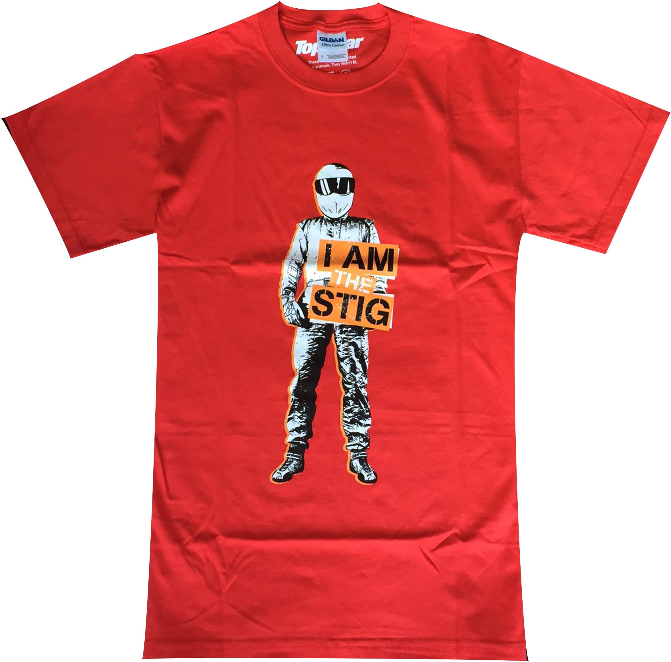 Official Top Gear "I am the Stig" Slogan Printed Red T-Shirt (Size: Medium)