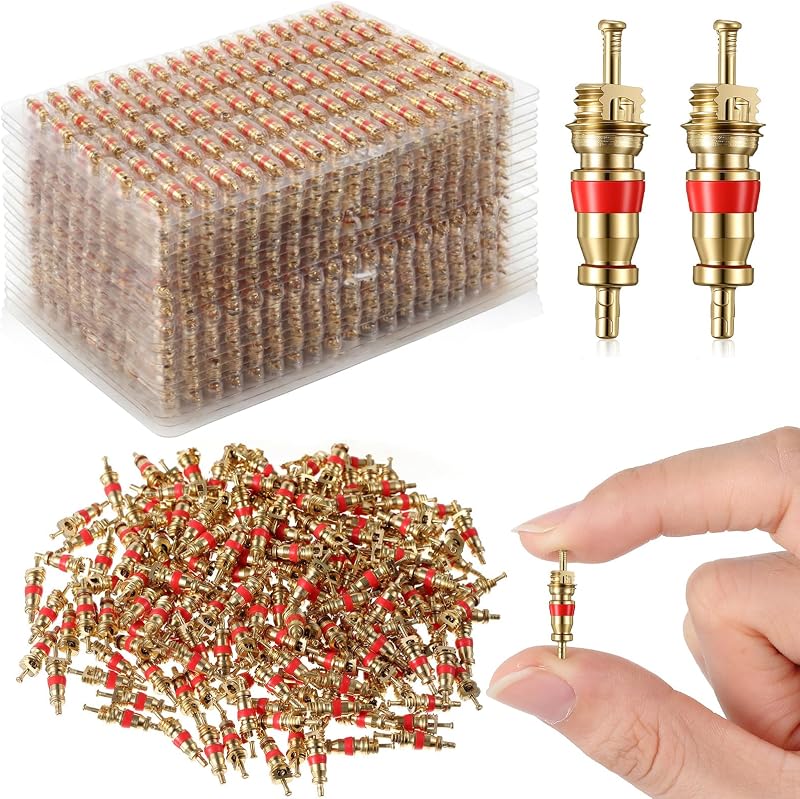 150 Pcs Premium Tire Valve Cores, Brass Valve Stem Core Replacement, TPMS Safe, Individually Packed, Universal for Most Automotive Car Truck Rv ATV Motorcycle Bicycle Air Conditioning