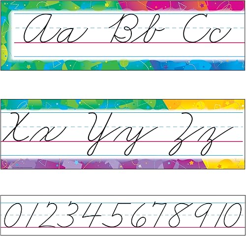 TREND enterprises, Inc. Color Splash Alphabet Line Zaner-Bloser Cursive B.B. Set
