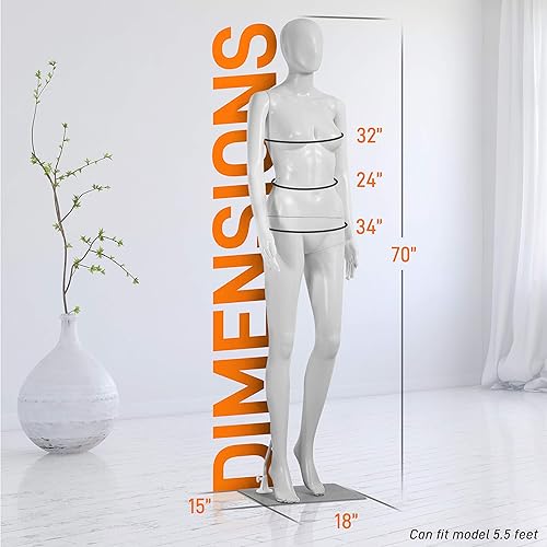 Miniatura 6 de SereneLife Maniquíes ajustables masculinos y femeninos de cuerpo completo-73 y cuerpo-68.9 formas de vestido de hombre desmontables figura entera