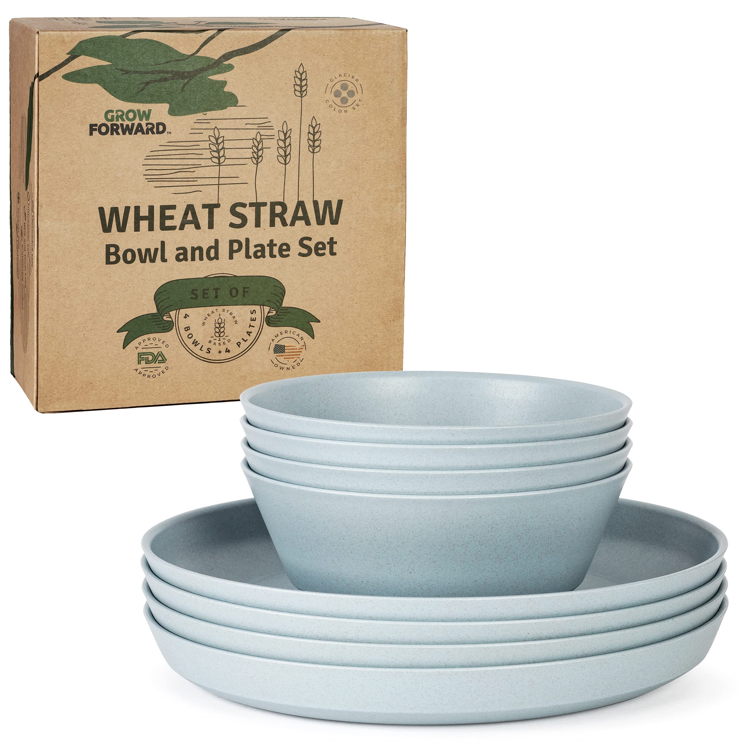 Buy Grow Forward Premium Wheat Straw Dinnerware Sets 8 Piece