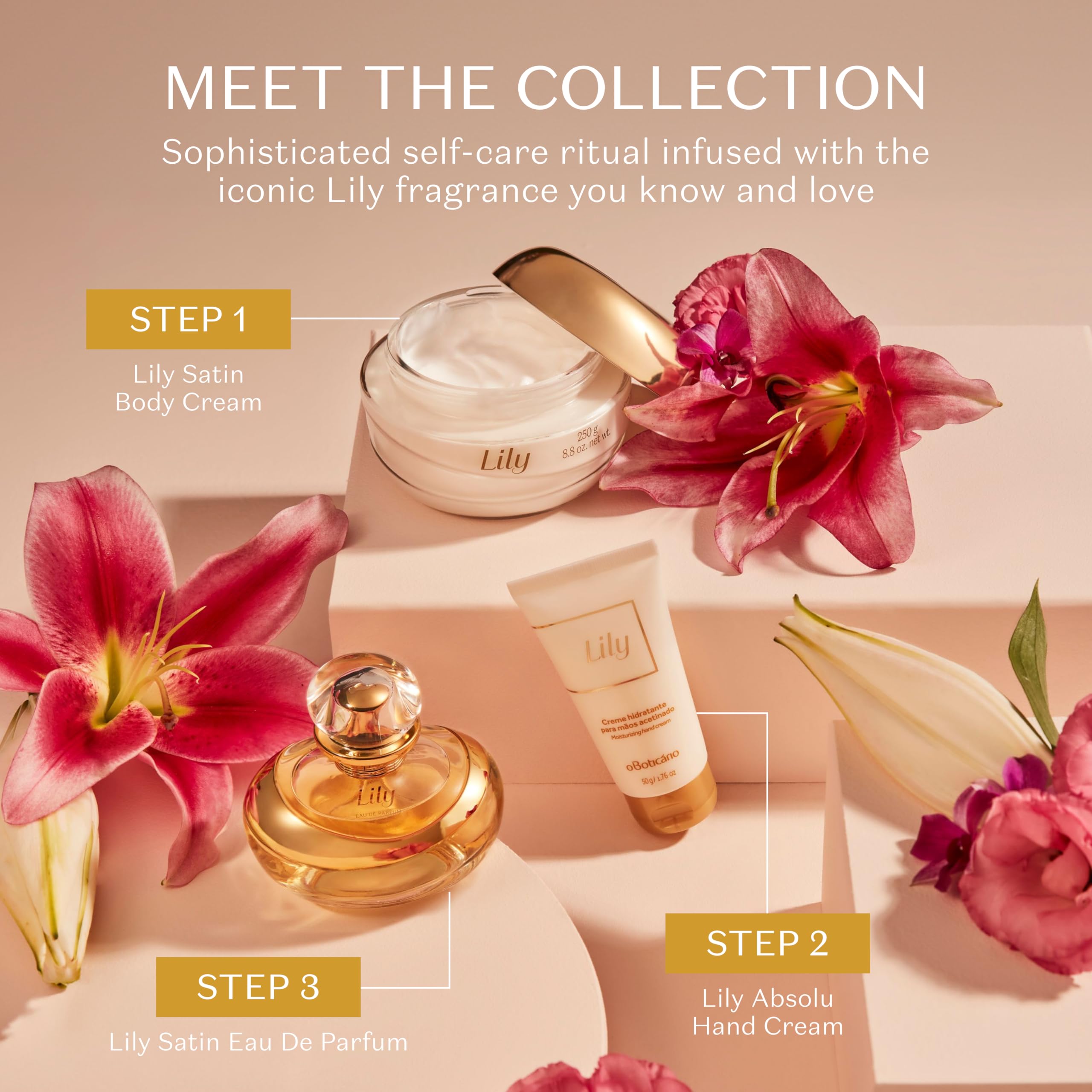 O Boticario Lily Essence Cream Satin Body Moisturizer [Lily Creme Acetinado Hidratante Corporal] , 250 G (Lot De 1)