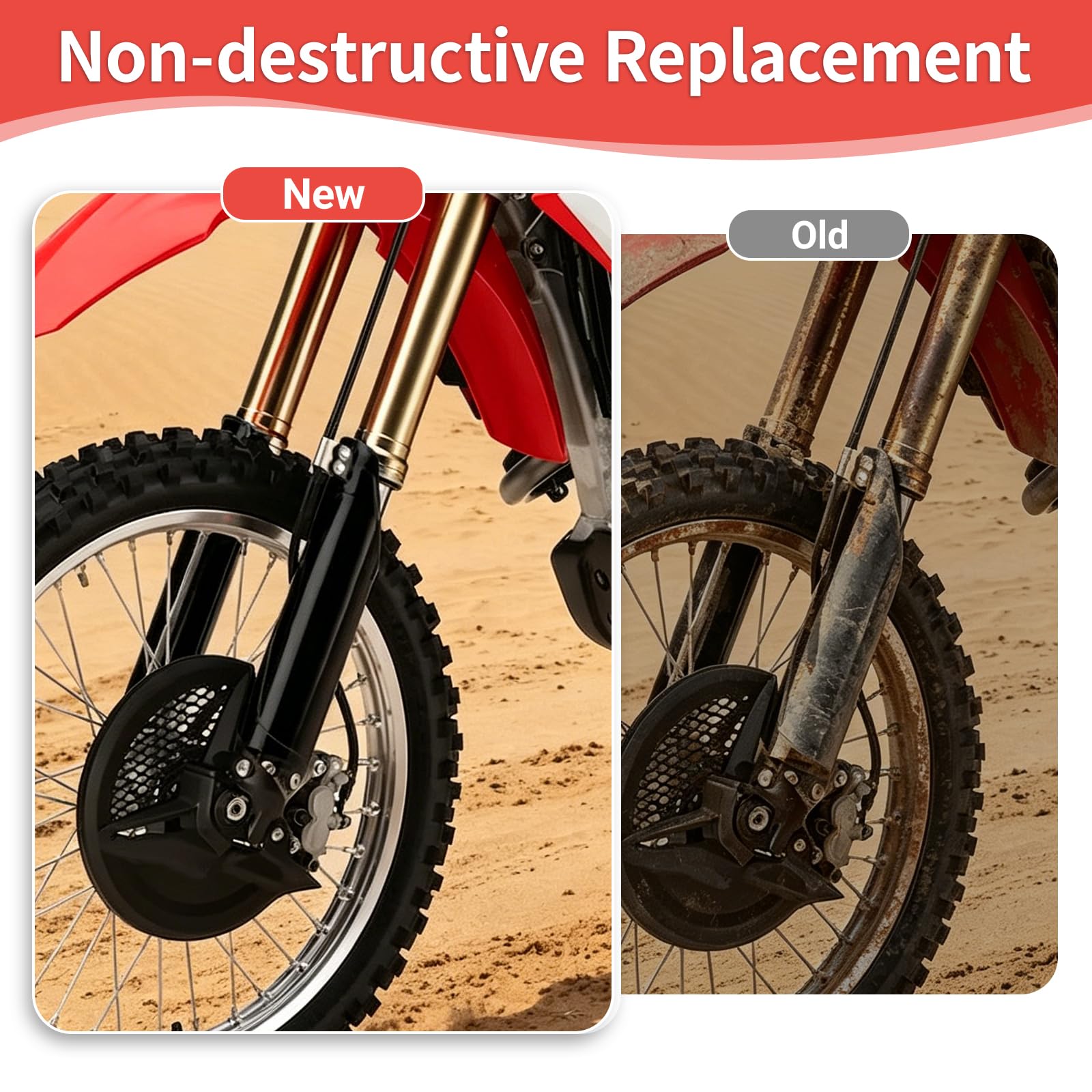 2 coperture per tubo forcella anteriore, nero lucido, protezione per forcella CRF250R, CRF250X, CRF450R, CR125, CR250, CRF 450 RX