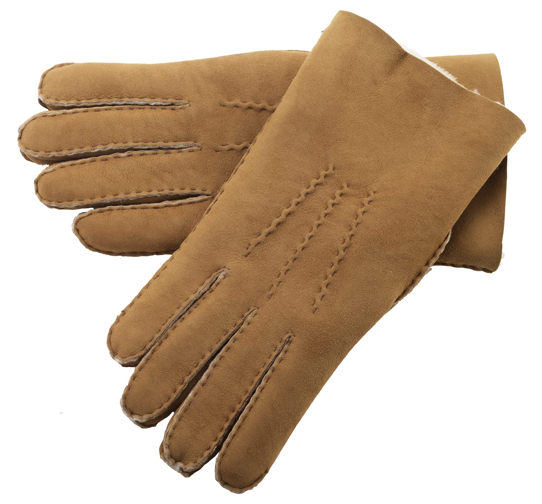 Lambland Men's Tan Premium Lambskin Hand Sewn Cold Weather Winter Gloves (, S (8.5"))