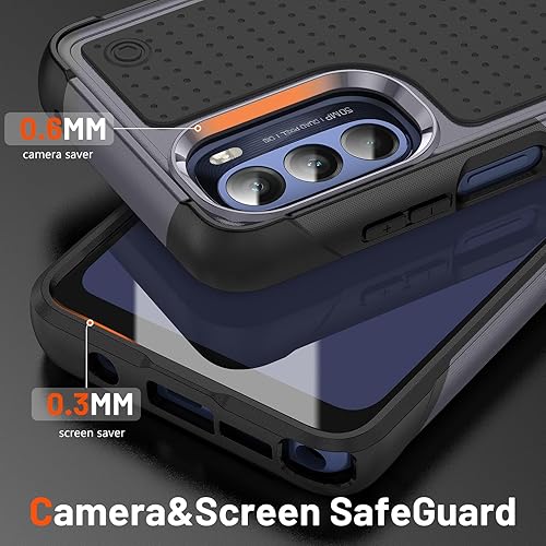 Miniatura 4 de Jeylly Funda para teléfono Moto G Stylus 5G 2022, ajuste delgado, parte trasera de policarbonato duro de cuerpo completo y TPU suave, absorción de