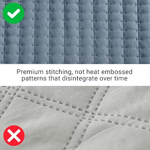 Miniatura 146 de WRENSONGE - Juego de edredón blanco tamaño queen de 3 piezas, colcha ligera para todas las estaciones del verano, juego de ropa de cama suave con 2