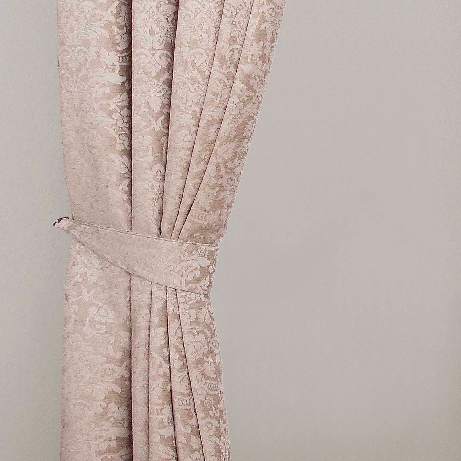 Homescapes (Latte) Velvet Jacquard Curtain Tie Back Pair