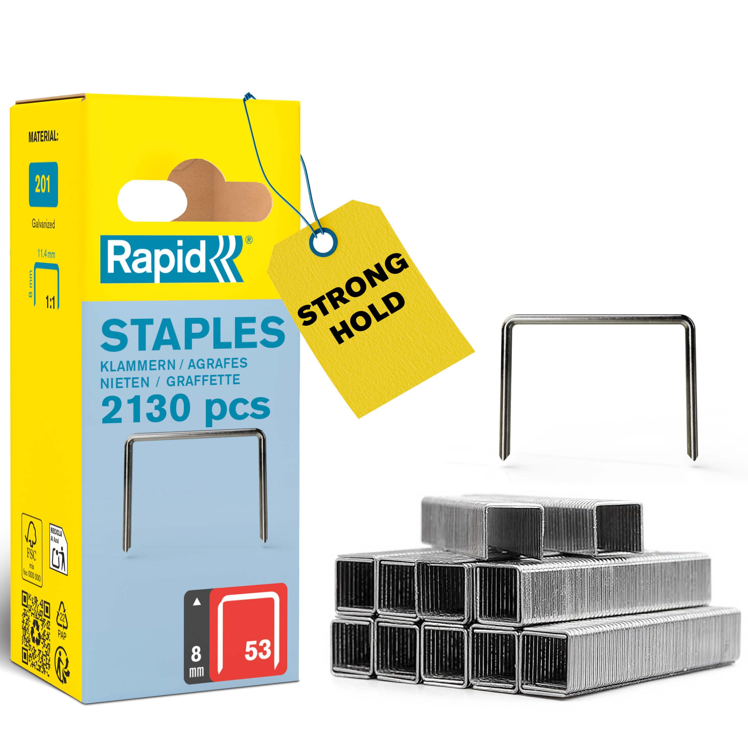 ビバ Rapid 5000742 blister ambalaj, 2130 zımba teli 53/8 mm, galvanizli