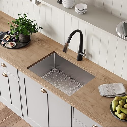 Miniatura 2 de Kraus - Standart PRO - KHU111-25 - Fregadero empotrado de acero inoxidable de 25pulgadas y calibre 16, de una sola tina, para cocina