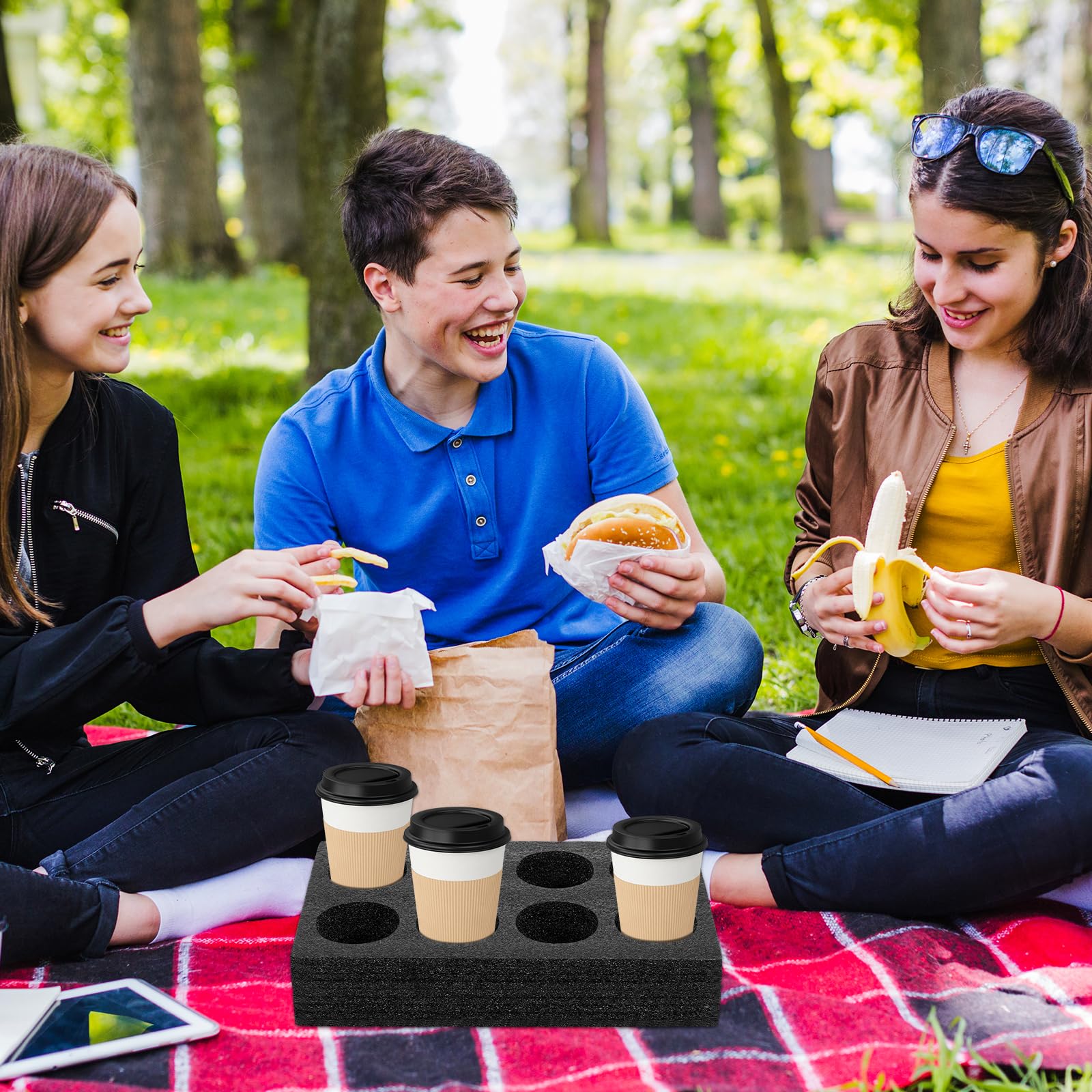 Mobestech Schuim Drankdrager – 8 Kopjes – Uitneembare Bekerhouder – Zwart – Voor Thuis, Restaurant, Camping, Koelkast