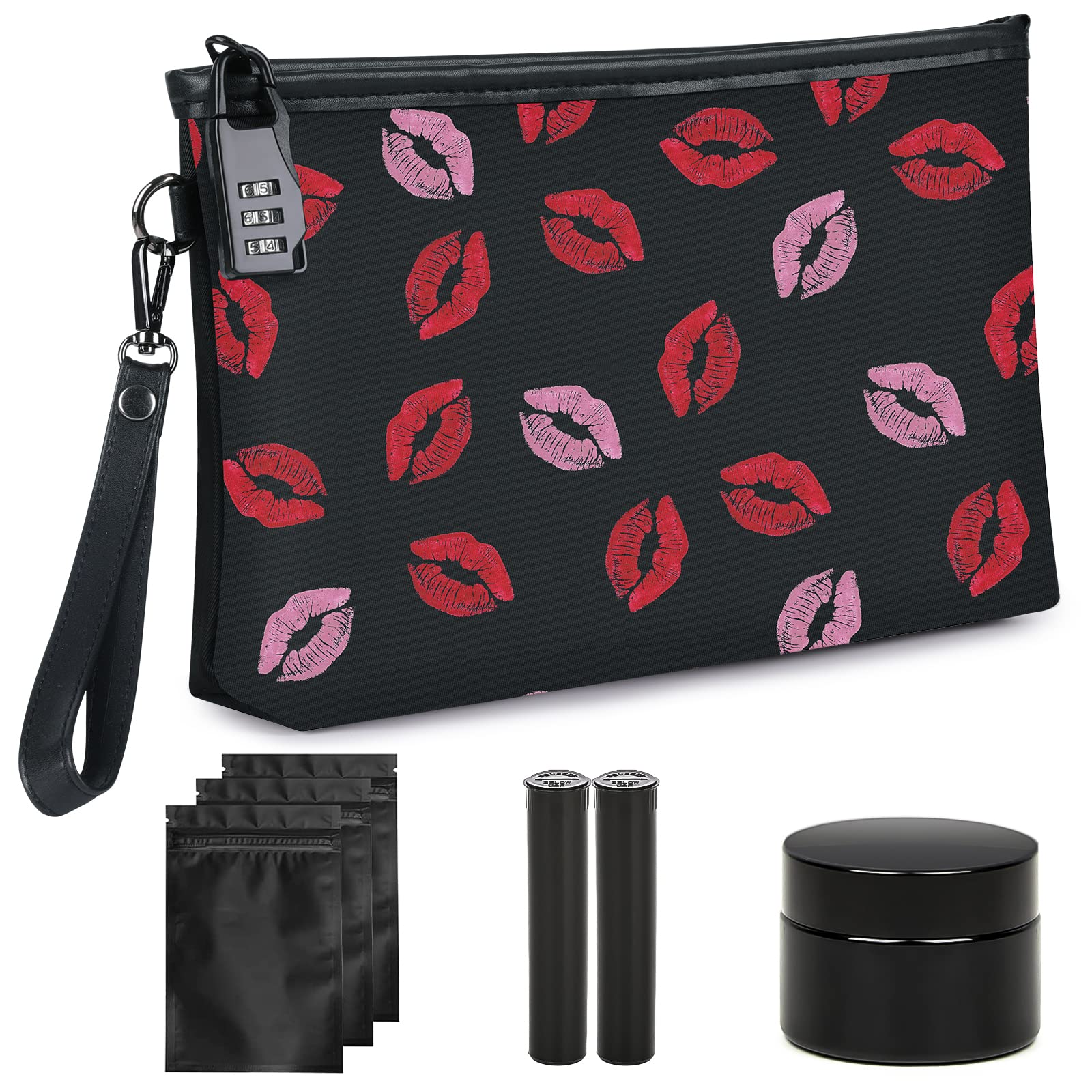 HOMEAL Smell Proof Bag,Smell Proof Pouch,Smell Proof Stash Bag,Smell Proof Container,Odor Proof Pouch,Smell Proof Box,Smell Proof Case,Stash Storage Odor Proof Bags Kit Christmas Gift for Women