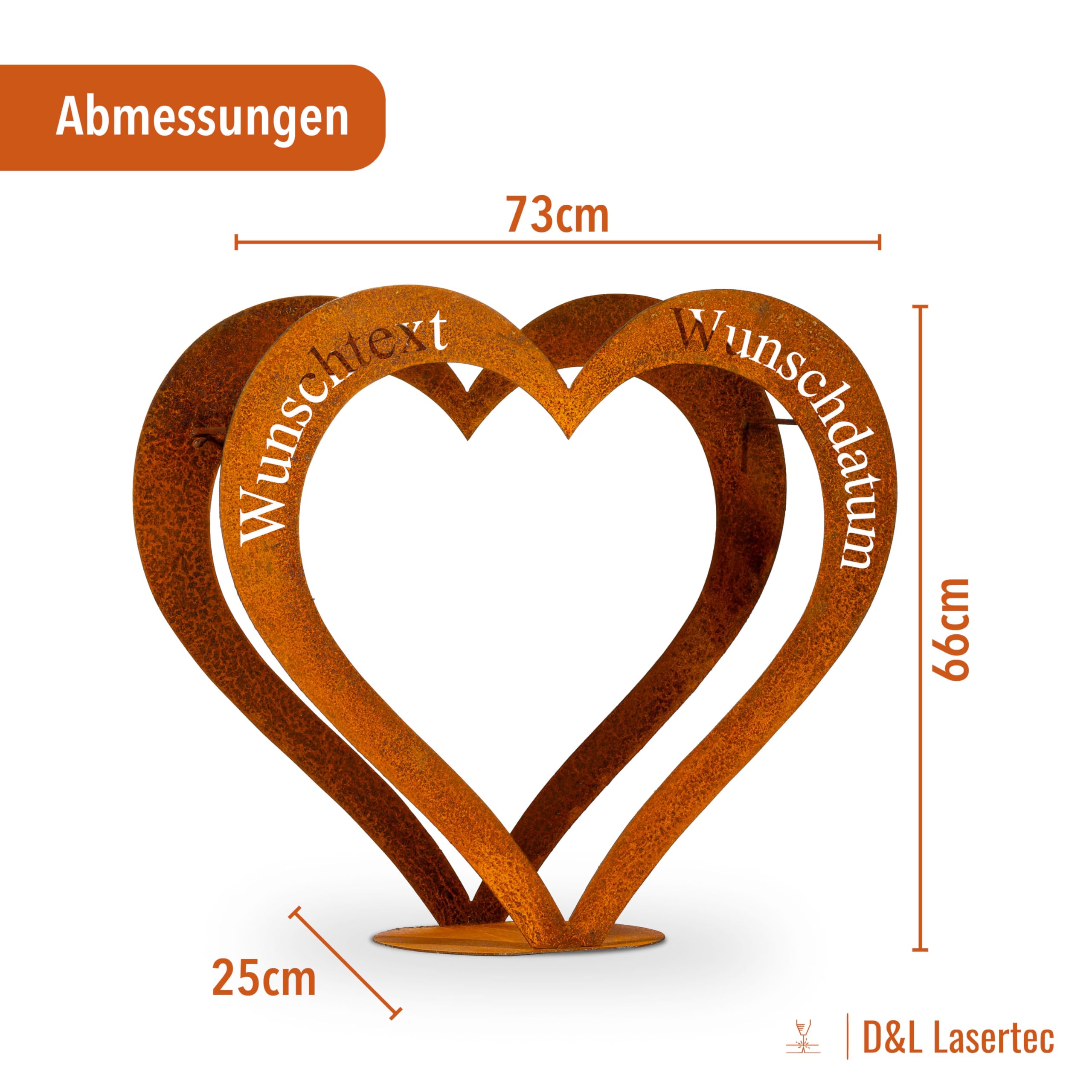 D&L Lasertec, Edelrost Kaminholzregal, personalisierbar, Holzregal, personalisiert Geschenkidee
